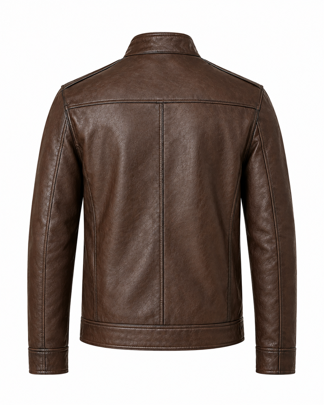 Men's Brown Leather Bomber Jacket
