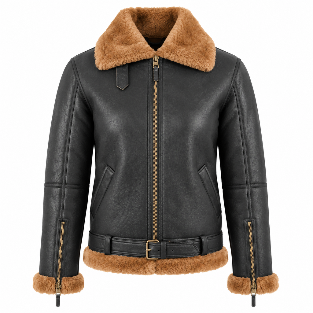 Women’s Black B3 Bomber Shearling Jacket
